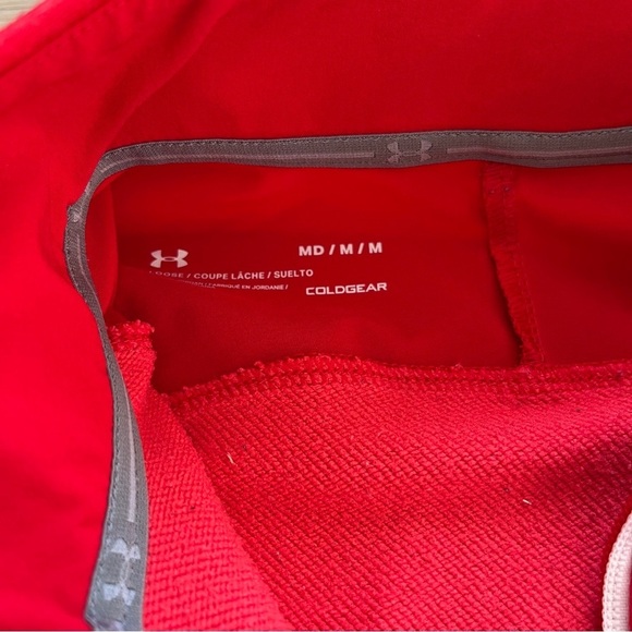 Under Armour Red Qualifier Hybrid 1/2 Zip Running shirt loose fit cold gear *H19 - Picture 4 of 4